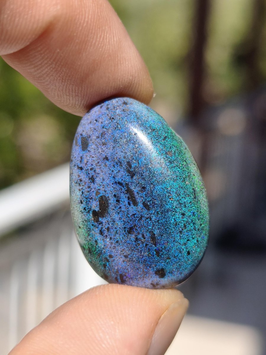 Black Opal - Edelstein Kette bunt funkelnd blau grün Rarität Natur Heilstein Energie Kristall Anhänger Mann Frau Kind Vater Geschenk Er Sie - Art of Nature Berlin