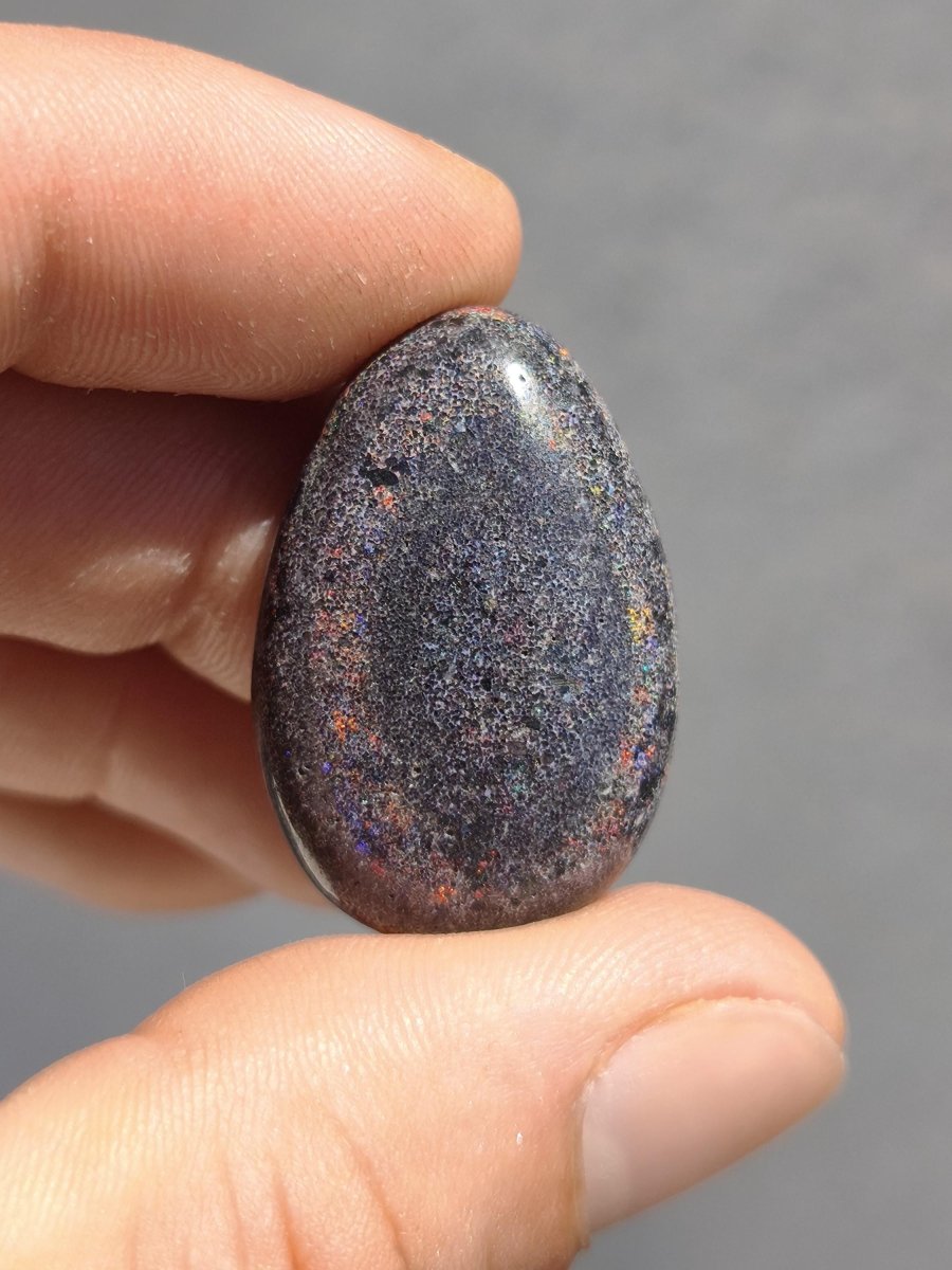 Black Opal - Edelstein Kette bunt funkelnd Rarität Natur Heilstein Energie Chakra Kristall Anhänger Mann Frau Kind Vater Geschenk Er Sie - Art of Nature Berlin