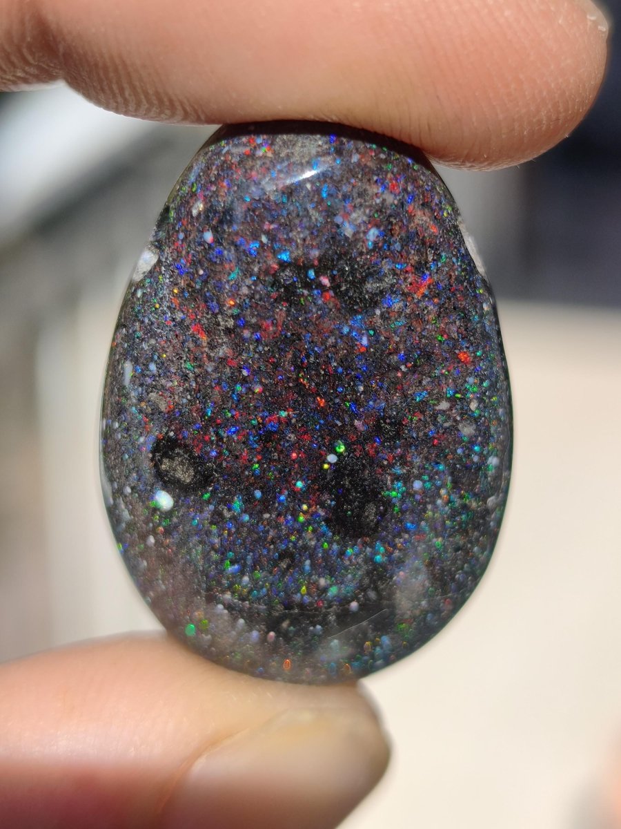 Black Opal - Edelstein Kette bunt funkelnd Rarität Natur Heilstein Energie Chakra Kristall Anhänger Mann Frau Kind Vater Geschenk Er Sie - Art of Nature Berlin