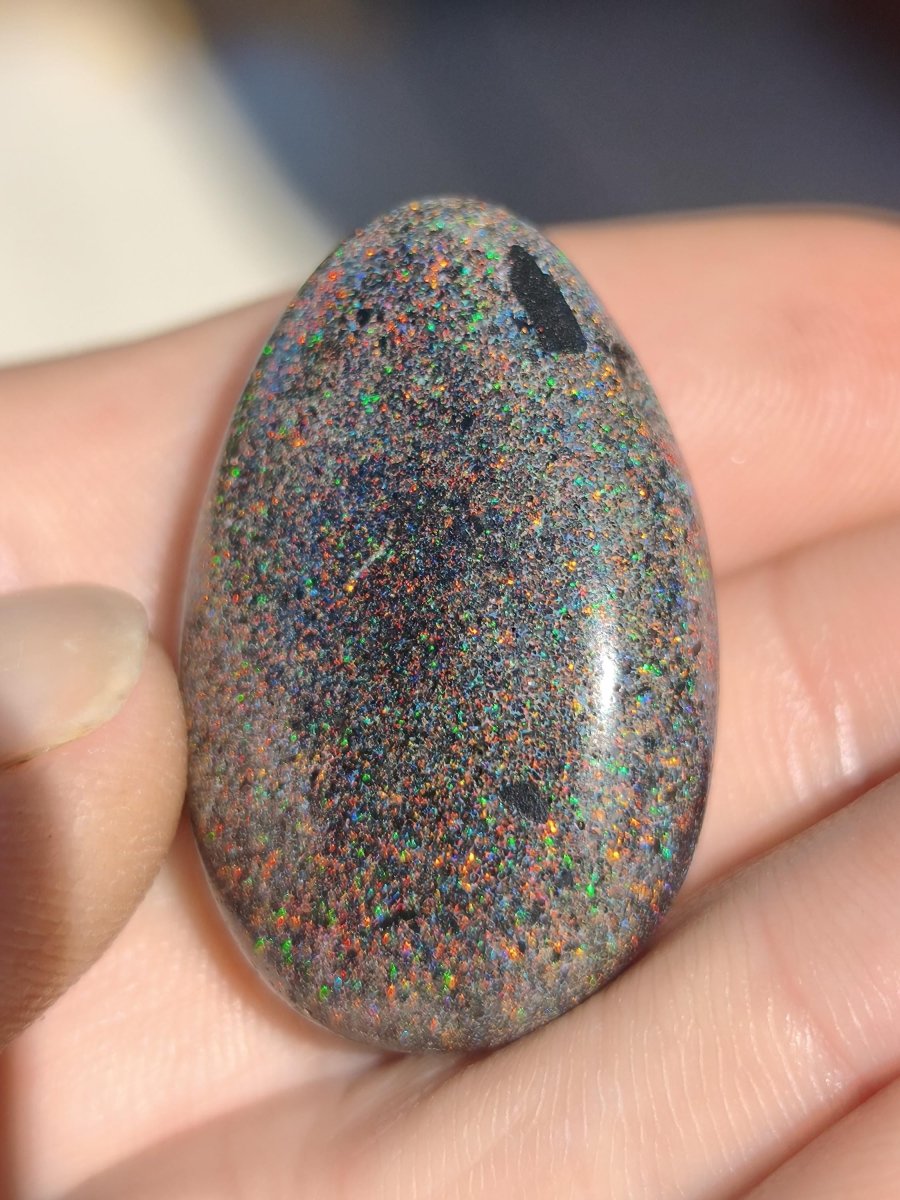 Black Opal - Edelstein Kette bunt funkelnd Rarität Natur Heilstein Energie Chakra Kristall Anhänger Mann Frau Kind Vater Geschenk Er Sie - Art of Nature Berlin