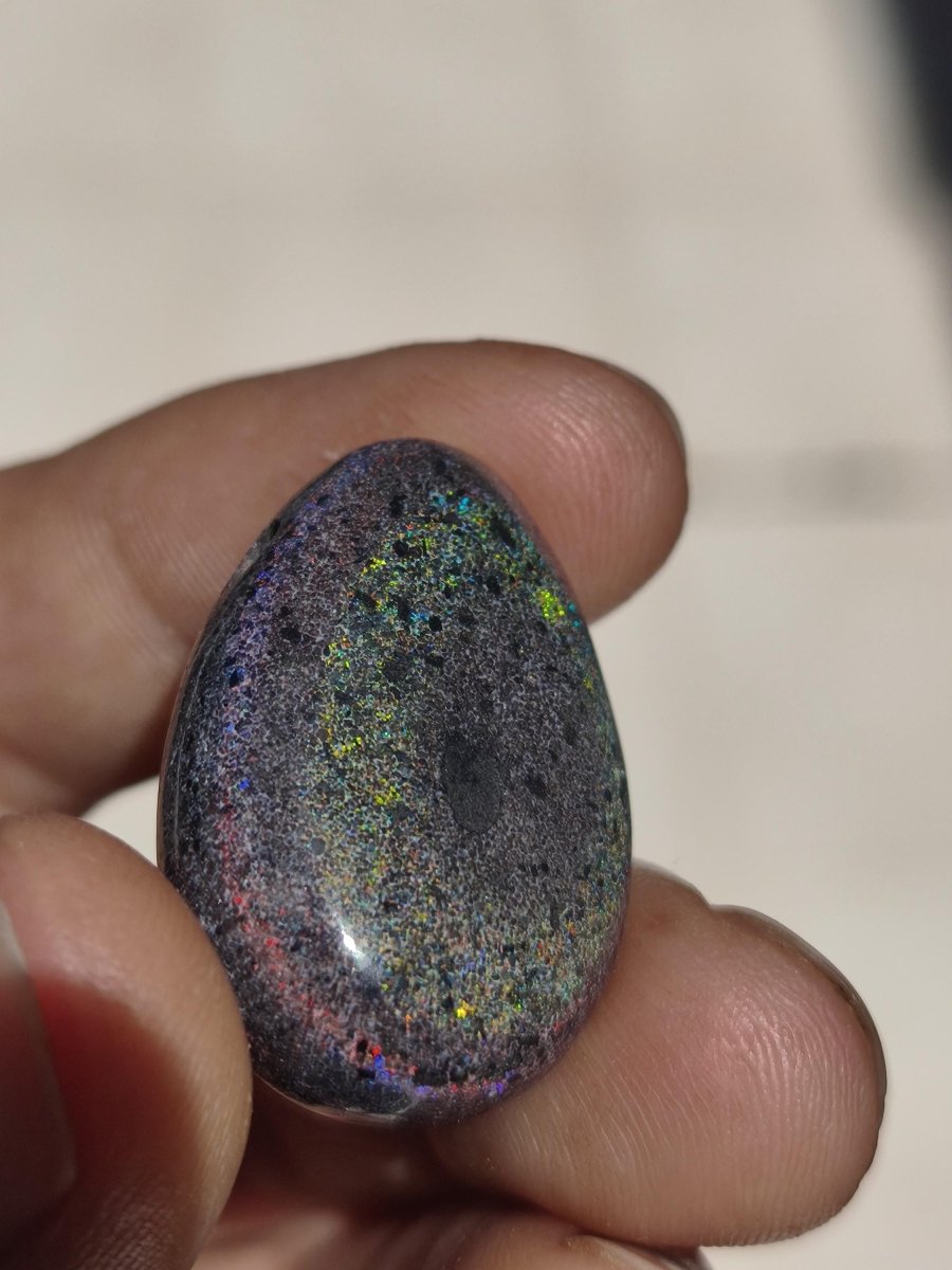 Black Opal - Edelstein Kette bunt funkelnd Rarität Natur Heilstein Energie Chakra Kristall Anhänger Mann Frau Kind Vater Geschenk Er Sie - Art of Nature Berlin