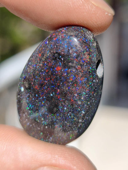 Black Opal - Edelstein Kette bunt funkelnd Rarität Natur Heilstein Energie Chakra Kristall Anhänger Mann Frau Kind Vater Geschenk Er Sie - Art of Nature Berlin