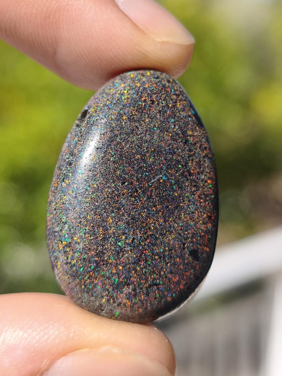 Black Opal - Edelstein Kette bunt funkelnd Rarität Natur Heilstein Energie Chakra Kristall Anhänger Mann Frau Kind Vater Geschenk Er Sie - Art of Nature Berlin