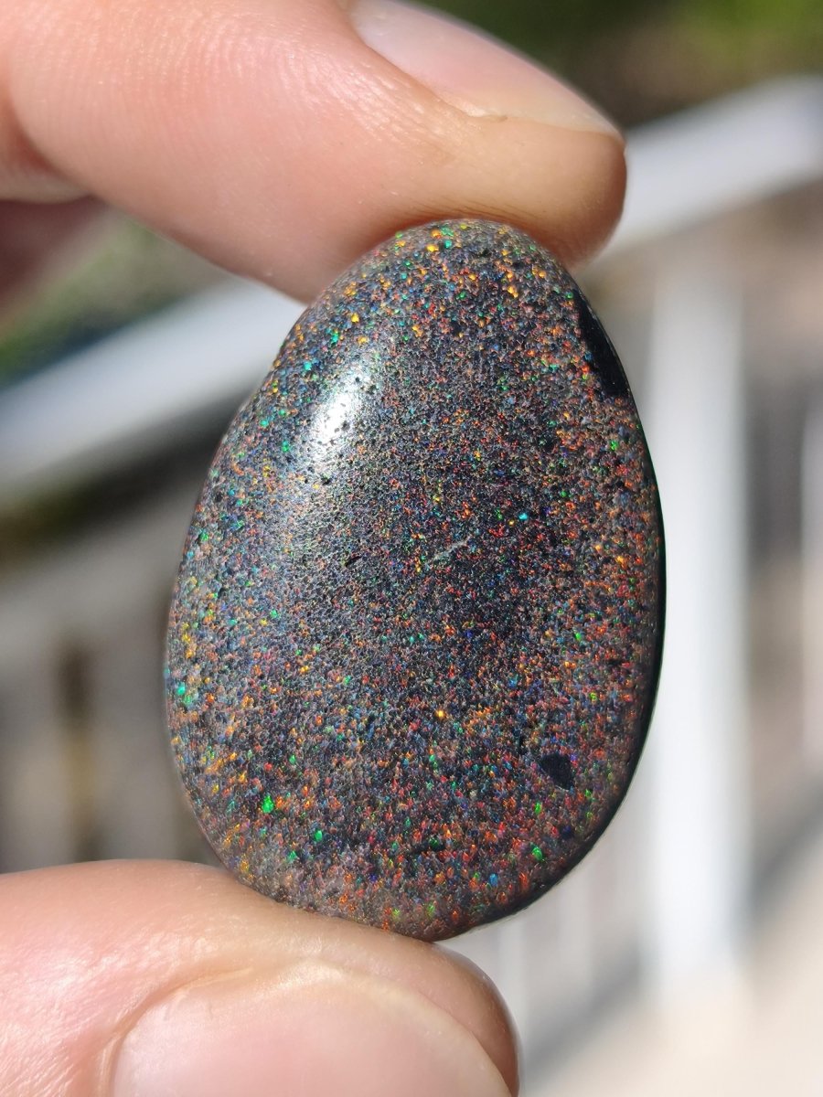 Black Opal - Edelstein Kette bunt funkelnd Rarität Natur Heilstein Energie Chakra Kristall Anhänger Mann Frau Kind Vater Geschenk Er Sie - Art of Nature Berlin
