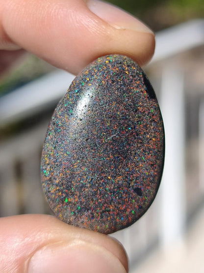Black Opal - Edelstein Kette bunt funkelnd Rarität Natur Heilstein Energie Chakra Kristall Anhänger Mann Frau Kind Vater Geschenk Er Sie - Art of Nature Berlin