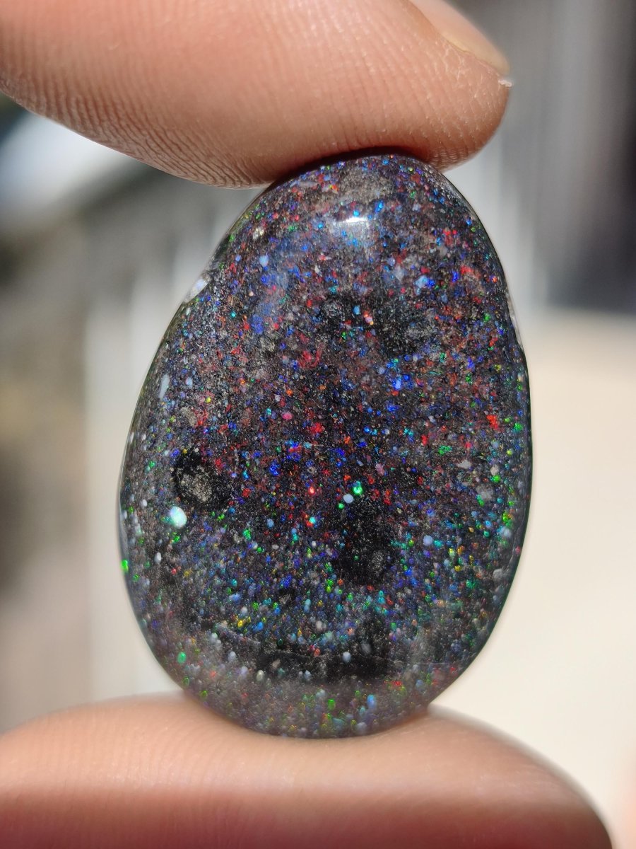 Black Opal - Edelstein Kette bunt funkelnd Rarität Natur Heilstein Energie Chakra Kristall Anhänger Mann Frau Kind Vater Geschenk Er Sie - Art of Nature Berlin
