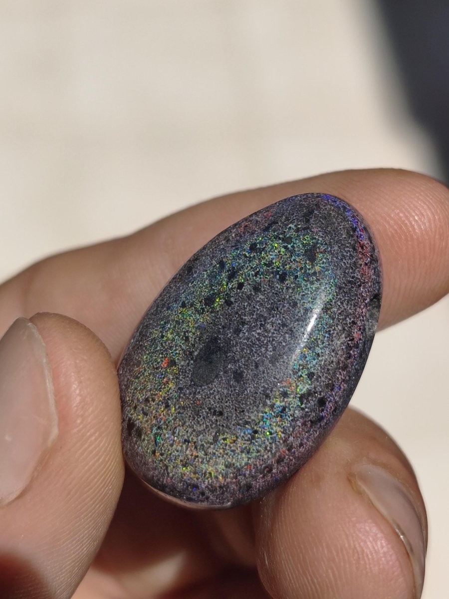 Black Opal - Edelstein Kette bunt funkelnd Rarität Natur Heilstein Energie Chakra Kristall Anhänger Mann Frau Kind Vater Geschenk Er Sie - Art of Nature Berlin