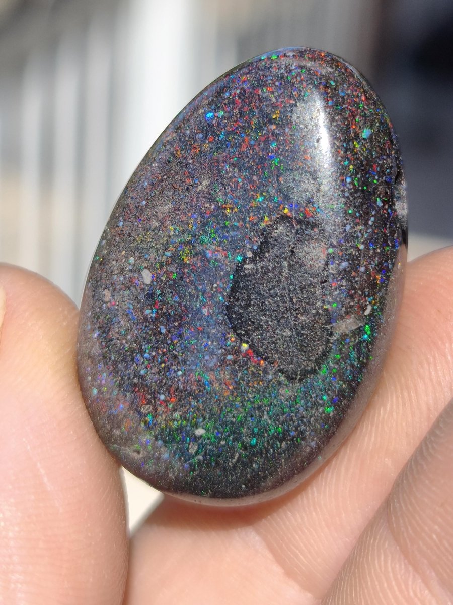 Black Opal - Edelstein Kette bunt funkelnd Rarität Natur Heilstein Energie Chakra Kristall Anhänger Mann Frau Kind Vater Geschenk Er Sie - Art of Nature Berlin
