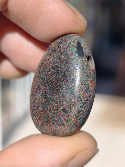 Black Opal - Edelstein Kette bunt funkelnd Rarität Natur Heilstein Energie Chakra Kristall Anhänger Mann Frau Kind Vater Geschenk Er Sie - Art of Nature Berlin