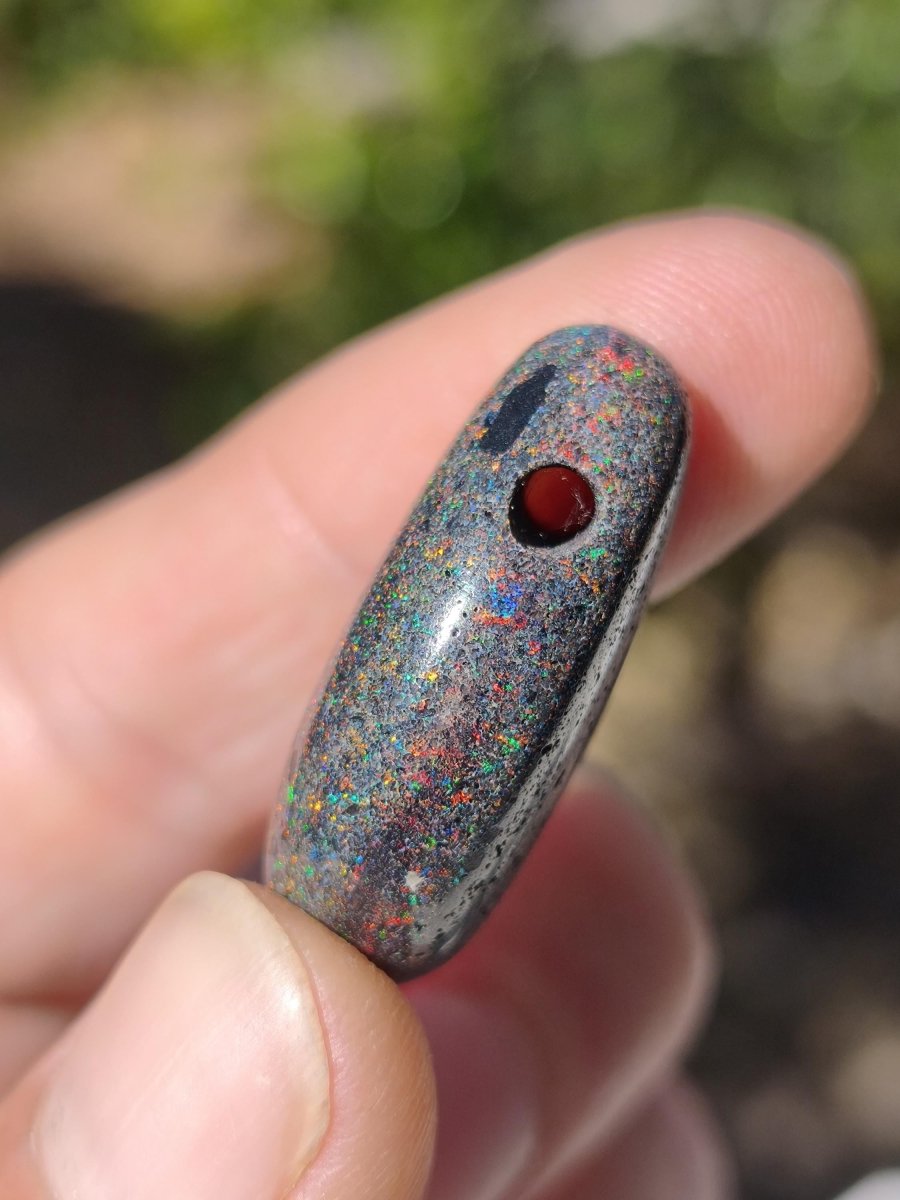 Black Opal - Edelstein Kette bunt funkelnd Rarität Natur Heilstein Energie Chakra Kristall Anhänger Mann Frau Kind Vater Geschenk Er Sie - Art of Nature Berlin