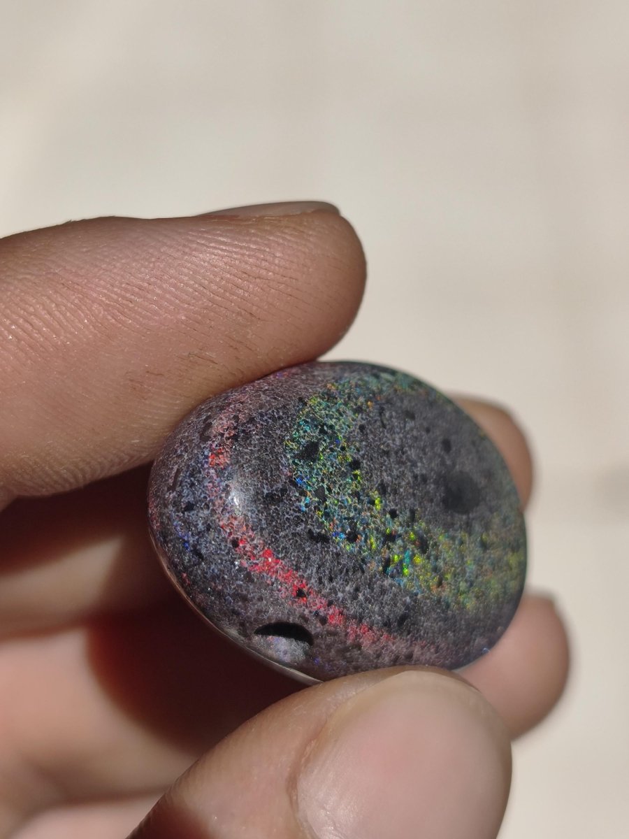 Black Opal - Edelstein Kette bunt funkelnd Rarität Natur Heilstein Energie Chakra Kristall Anhänger Mann Frau Kind Vater Geschenk Er Sie - Art of Nature Berlin