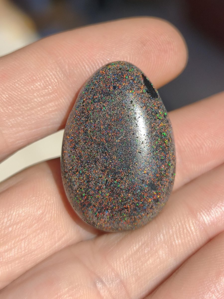 Black Opal - Edelstein Kette bunt funkelnd Rarität Natur Heilstein Energie Chakra Kristall Anhänger Mann Frau Kind Vater Geschenk Er Sie - Art of Nature Berlin