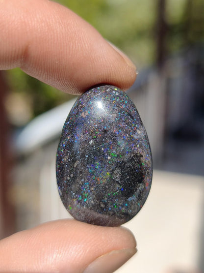 Black Opal - Edelstein Kette bunt funkelnd Rarität Natur Heilstein Energie Chakra Kristall Anhänger Mann Frau Kind Vater Geschenk Er Sie - Art of Nature Berlin