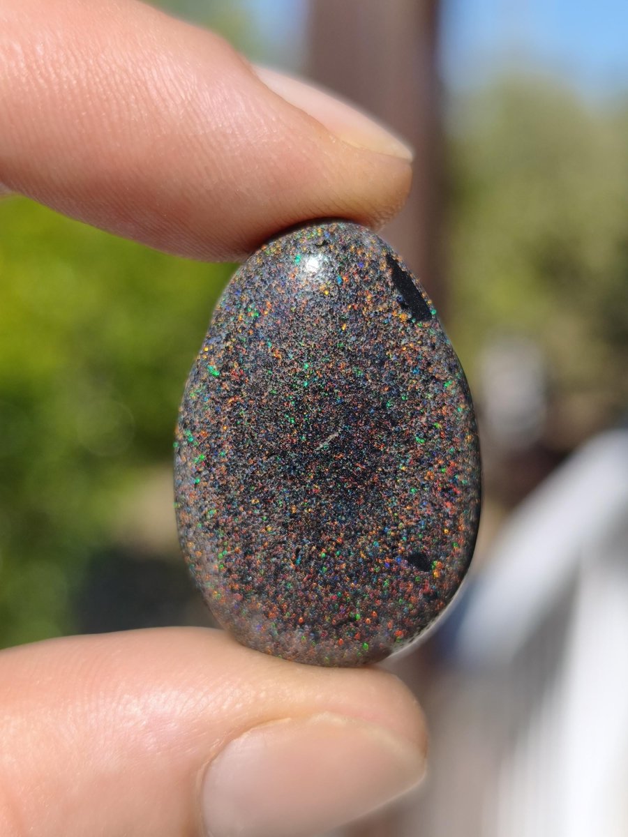 Black Opal - Edelstein Kette bunt funkelnd Rarität Natur Heilstein Energie Chakra Kristall Anhänger Mann Frau Kind Vater Geschenk Er Sie - Art of Nature Berlin