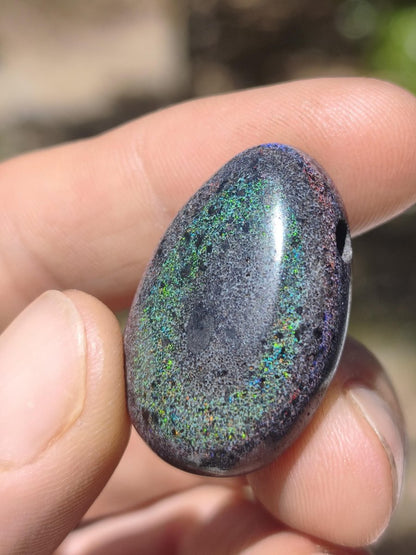 Black Opal - Edelstein Kette bunt funkelnd Rarität Natur Heilstein Energie Chakra Kristall Anhänger Mann Frau Kind Vater Geschenk Er Sie - Art of Nature Berlin