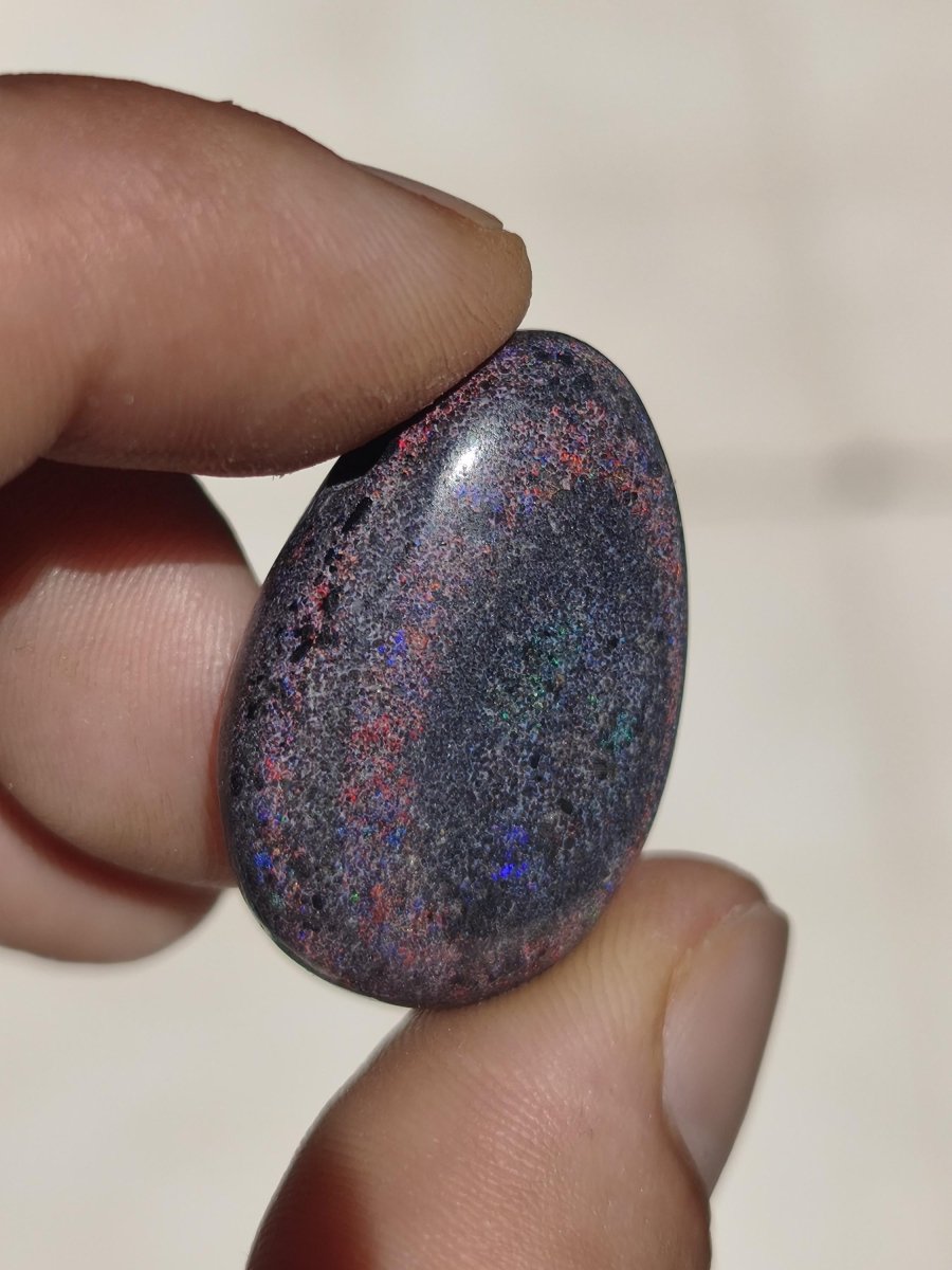 Black Opal - Edelstein Kette bunt funkelnd Rarität Natur Heilstein Energie Chakra Kristall Anhänger Mann Frau Kind Vater Geschenk Er Sie - Art of Nature Berlin
