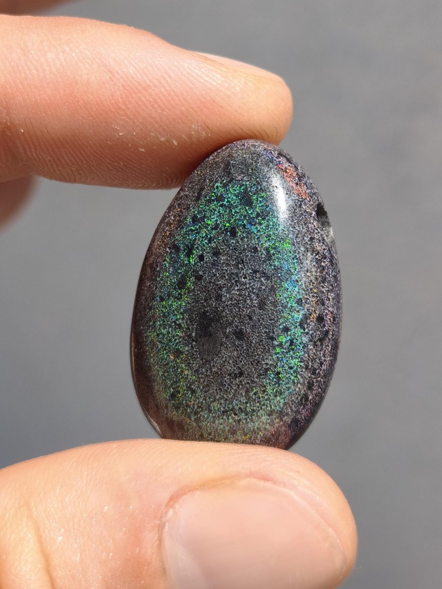 Black Opal - Edelstein Kette bunt funkelnd Rarität Natur Heilstein Energie Chakra Kristall Anhänger Mann Frau Kind Vater Geschenk Er Sie - Art of Nature Berlin