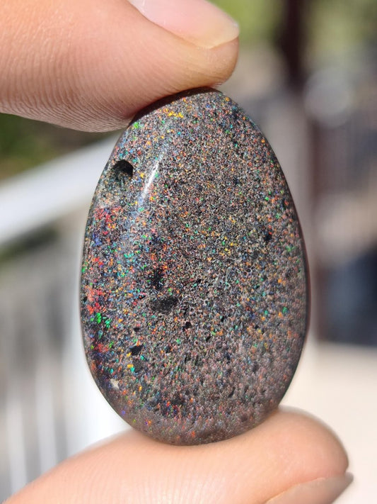 Black Opal - Edelstein Kette bunt funkelnd Rarität Natur Heilstein Energie Chakra Kristall Anhänger Mann Frau Kind Vater Geschenk Er Sie - Art of Nature Berlin