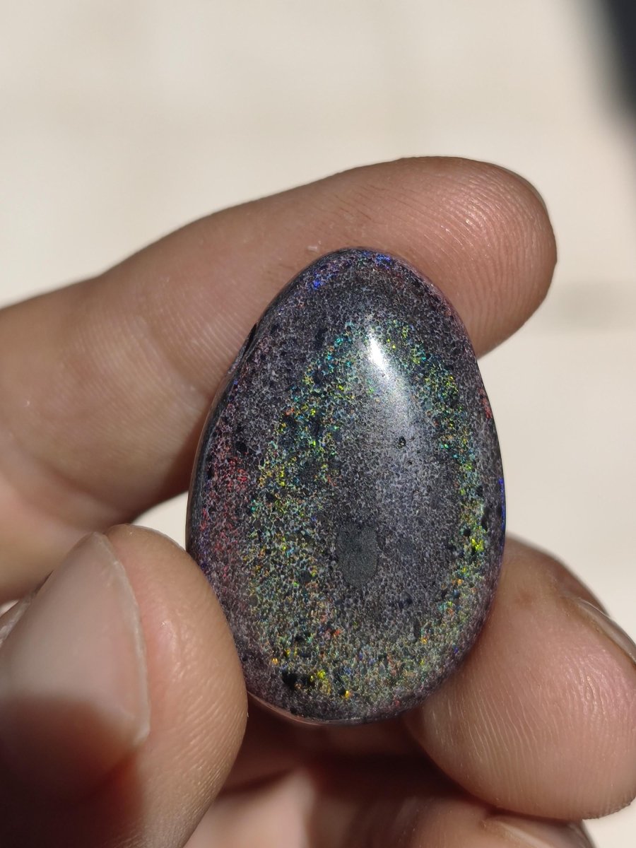 Black Opal - Edelstein Kette bunt funkelnd Rarität Natur Heilstein Energie Chakra Kristall Anhänger Mann Frau Kind Vater Geschenk Er Sie - Art of Nature Berlin
