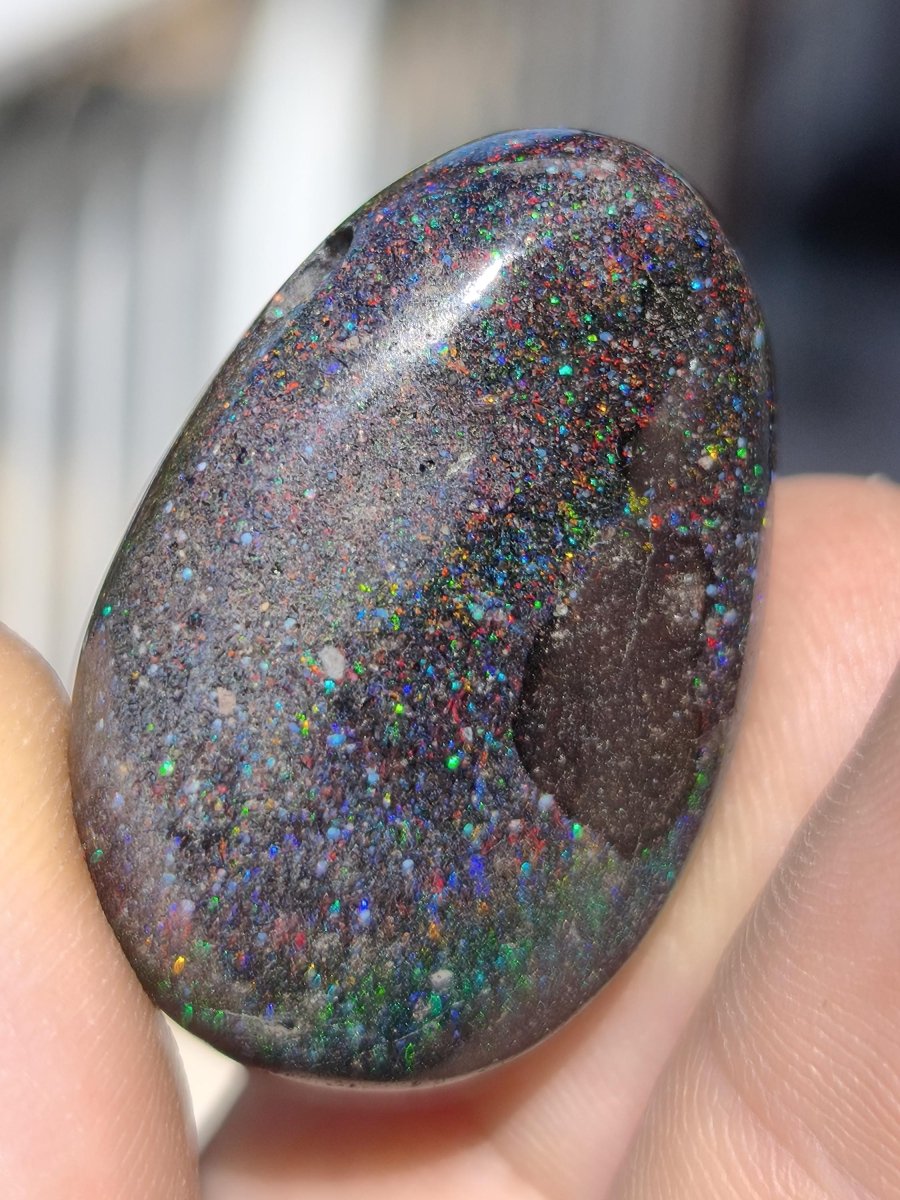 Black Opal - Edelstein Kette bunt funkelnd Rarität Natur Heilstein Energie Chakra Kristall Anhänger Mann Frau Kind Vater Geschenk Er Sie - Art of Nature Berlin