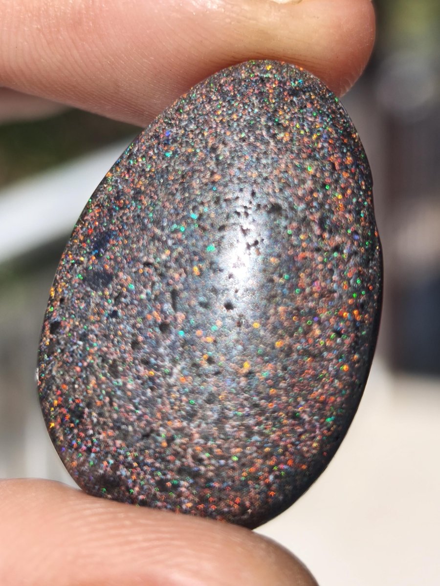 Black Opal - Edelstein Kette bunt funkelnd Rarität Natur Heilstein Energie Chakra Kristall Anhänger Mann Frau Kind Vater Geschenk Er Sie - Art of Nature Berlin