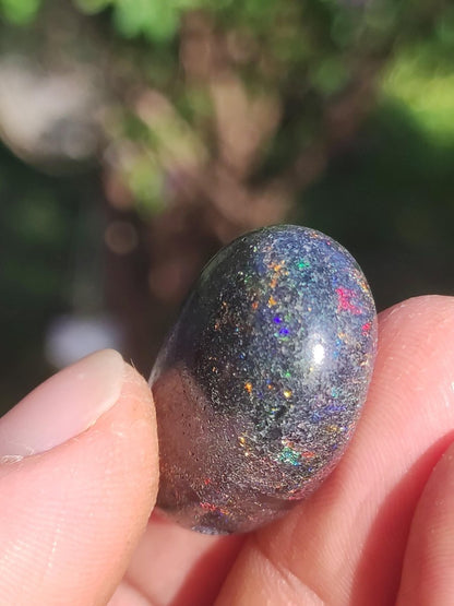 Black Opal - Edelstein Kette bunt funkelnd Rarität Natur Heilstein Energie Chakra Kristall Anhänger Mann Frau Kind Vater Geschenk Er Sie - Art of Nature Berlin