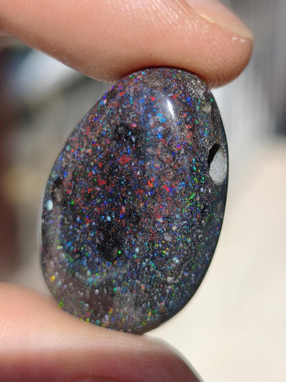 Black Opal - Edelstein Kette bunt funkelnd Rarität Natur Heilstein Energie Chakra Kristall Anhänger Mann Frau Kind Vater Geschenk Er Sie - Art of Nature Berlin