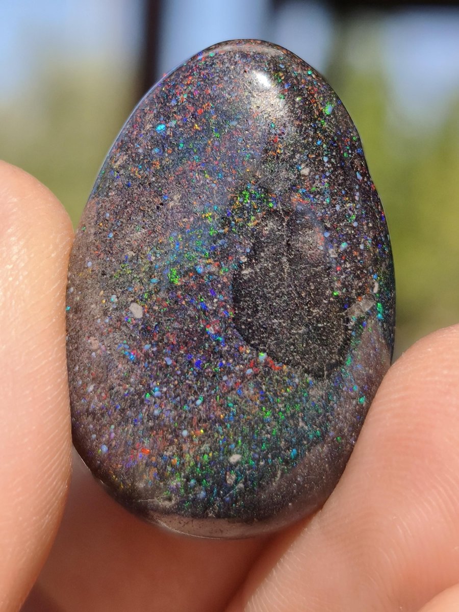 Black Opal - Edelstein Kette bunt funkelnd Rarität Natur Heilstein Energie Chakra Kristall Anhänger Mann Frau Kind Vater Geschenk Er Sie - Art of Nature Berlin