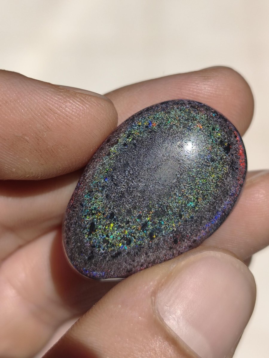 Black Opal - Edelstein Kette bunt funkelnd Rarität Natur Heilstein Energie Chakra Kristall Anhänger Mann Frau Kind Vater Geschenk Er Sie - Art of Nature Berlin