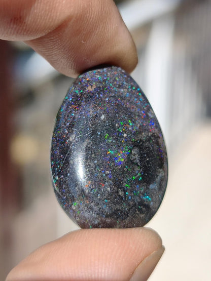 Black Opal - Edelstein Kette bunt funkelnd Rarität Natur Heilstein Energie Chakra Kristall Anhänger Mann Frau Kind Vater Geschenk Er Sie - Art of Nature Berlin
