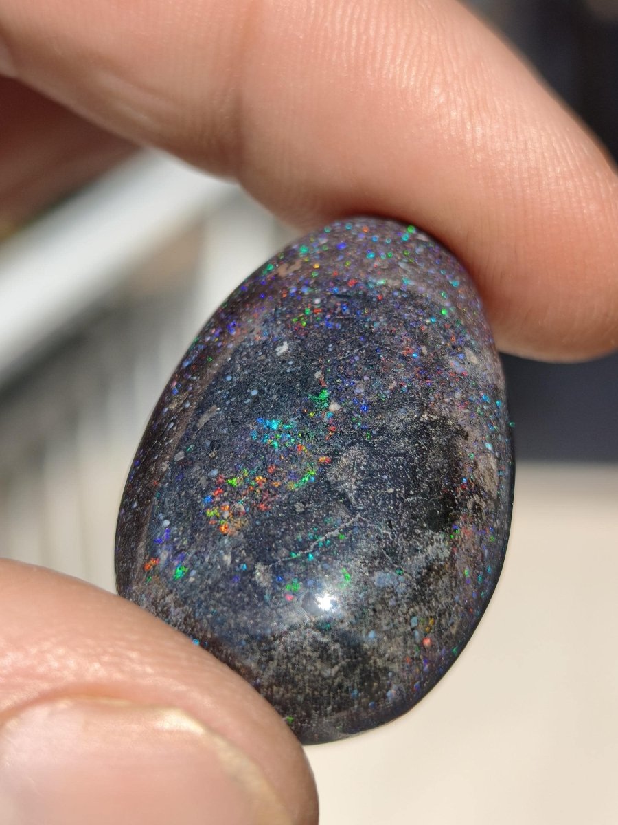 Black Opal - Edelstein Kette bunt funkelnd Rarität Natur Heilstein Energie Chakra Kristall Anhänger Mann Frau Kind Vater Geschenk Er Sie - Art of Nature Berlin