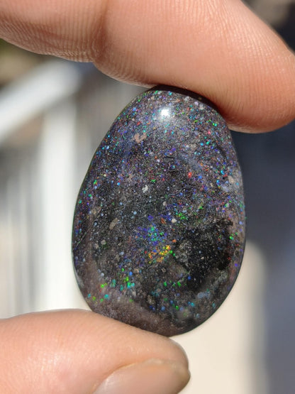 Black Opal - Edelstein Kette bunt funkelnd Rarität Natur Heilstein Energie Chakra Kristall Anhänger Mann Frau Kind Vater Geschenk Er Sie - Art of Nature Berlin