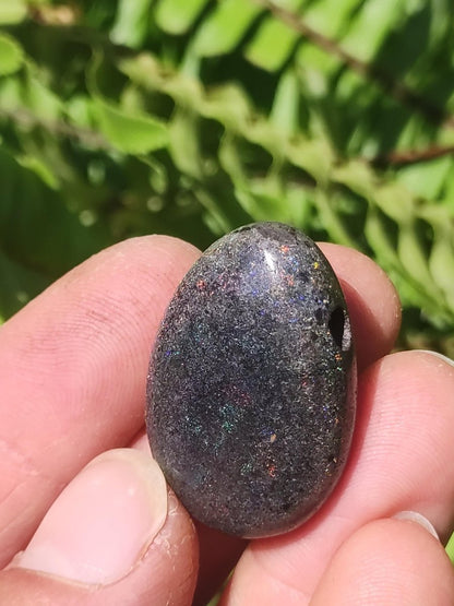 Black Opal - Edelstein Kette bunt funkelnd Rarität Natur Heilstein Energie Chakra Kristall Anhänger Mann Frau Kind Vater Geschenk Er Sie - Art of Nature Berlin