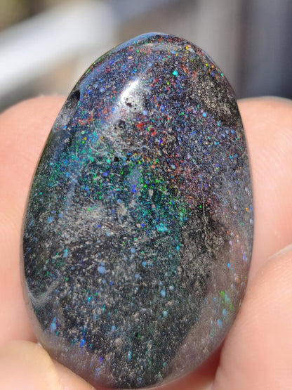 Black Opal - Edelstein Kette bunt funkelnd Rarität Natur Heilstein Energie Chakra Kristall Anhänger Mann Frau Kind Vater Geschenk Er Sie - Art of Nature Berlin