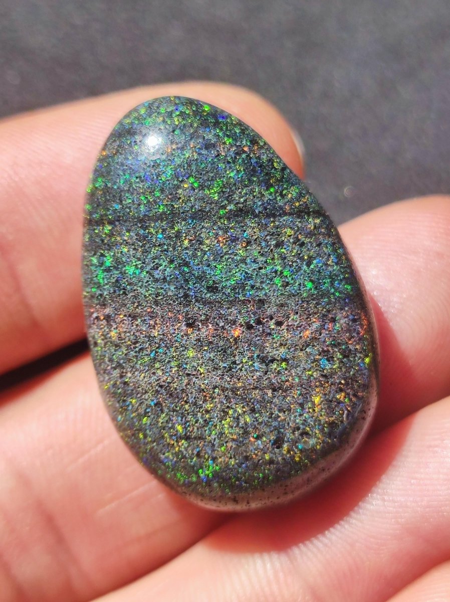 Black Opal - Edelstein Kette bunt funkelnd Rarität Natur Heilstein Energie Chakra Kristall Anhänger Mann Frau Kind Vater Geschenk Er Sie - Art of Nature Berlin