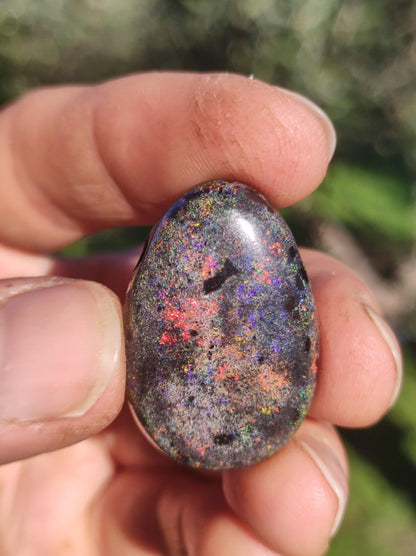 Black Opal - Edelstein Kette bunt funkelnd Rarität Natur Heilstein Energie Chakra Kristall Anhänger Mann Frau Kind Vater Geschenk Er Sie - Art of Nature Berlin