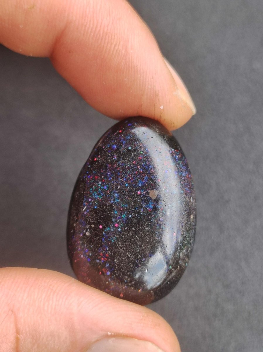 Black Opal - Edelstein Kette bunt funkelnd Rarität Natur Heilstein Energie Chakra Kristall Anhänger Mann Frau Kind Vater Geschenk Er Sie - Art of Nature Berlin
