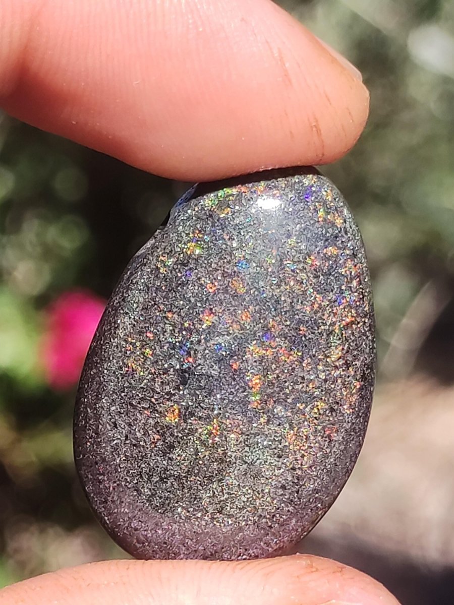 Black Opal - Edelstein Kette bunt funkelnd Rarität Natur Heilstein Energie Chakra Kristall Anhänger Mann Frau Kind Vater Geschenk Er Sie - Art of Nature Berlin