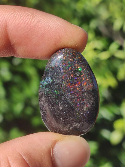 Black Opal - Edelstein Kette bunt funkelnd Rarität Natur Heilstein Energie Chakra Kristall Anhänger Mann Frau Kind Vater Geschenk Er Sie - Art of Nature Berlin