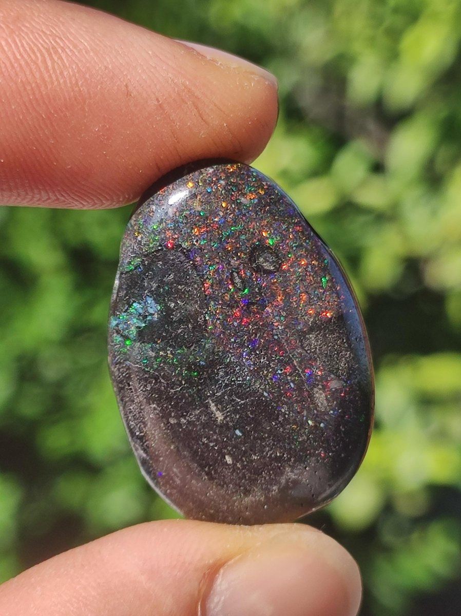 Black Opal - Edelstein Kette bunt funkelnd Rarität Natur Heilstein Energie Chakra Kristall Anhänger Mann Frau Kind Vater Geschenk Er Sie - Art of Nature Berlin