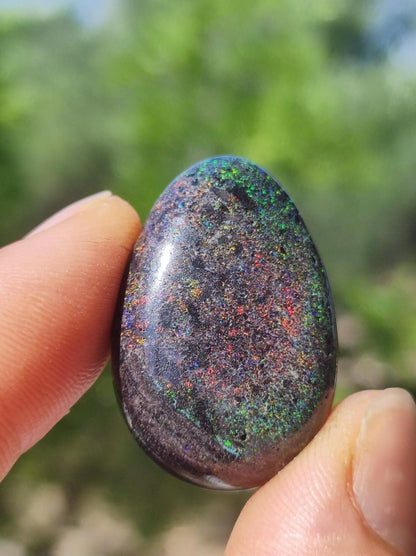 Black Opal - Edelstein Kette bunt funkelnd Rarität Natur Heilstein Energie Chakra Kristall Anhänger Mann Frau Kind Vater Geschenk Er Sie - Art of Nature Berlin