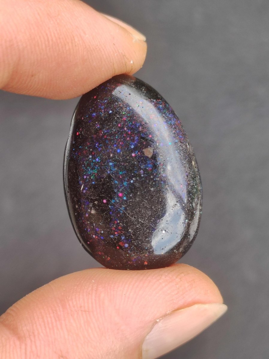 Black Opal - Edelstein Kette bunt funkelnd Rarität Natur Heilstein Energie Chakra Kristall Anhänger Mann Frau Kind Vater Geschenk Er Sie - Art of Nature Berlin