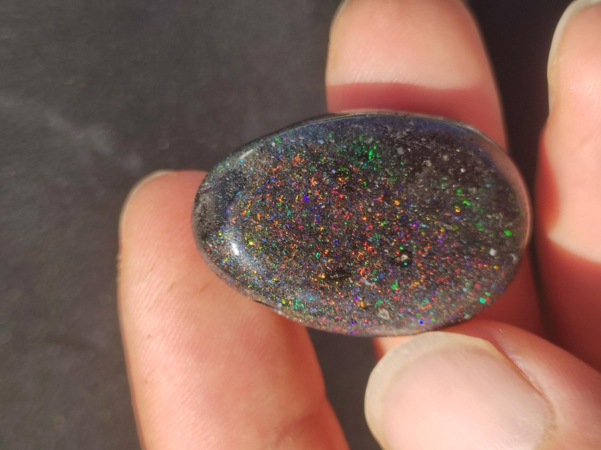 Black Opal - Edelstein Kette bunt funkelnd Rarität Natur Heilstein Energie Chakra Kristall Anhänger Mann Frau Kind Vater Geschenk Er Sie - Art of Nature Berlin