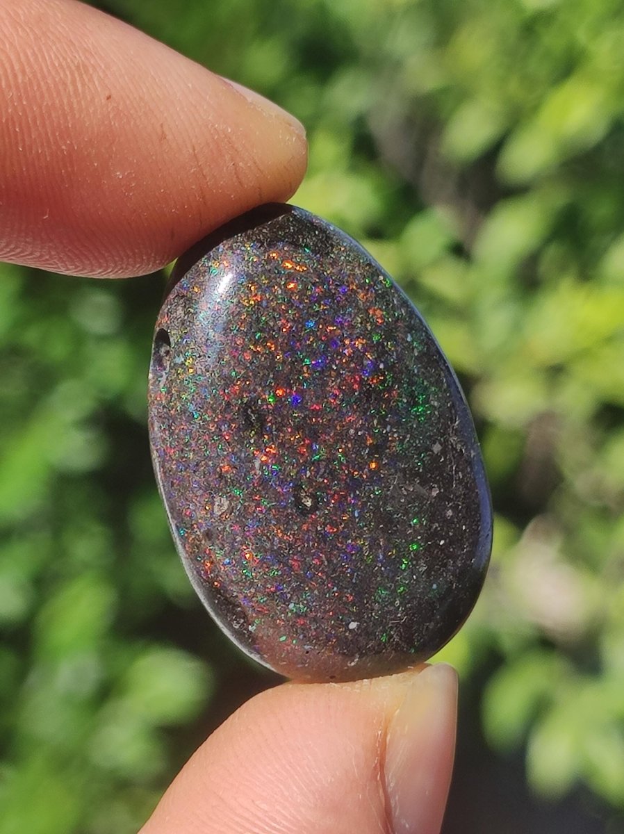 Black Opal - Edelstein Kette bunt funkelnd Rarität Natur Heilstein Energie Chakra Kristall Anhänger Mann Frau Kind Vater Geschenk Er Sie - Art of Nature Berlin