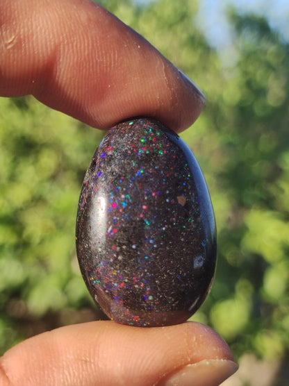 Black Opal - Edelstein Kette bunt funkelnd Rarität Natur Heilstein Energie Chakra Kristall Anhänger Mann Frau Kind Vater Geschenk Er Sie - Art of Nature Berlin