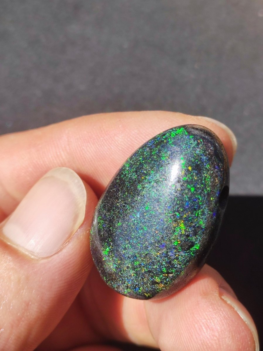 Black Opal - Edelstein Kette bunt funkelnd Rarität Natur Heilstein Energie Chakra Kristall Anhänger Mann Frau Kind Vater Geschenk Er Sie - Art of Nature Berlin