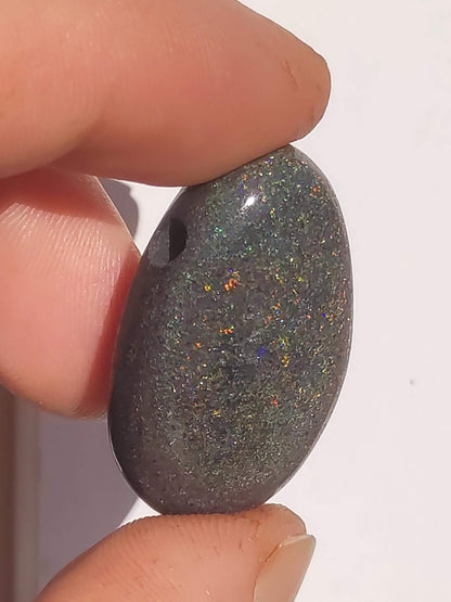 Black Opal - Edelstein Kette bunt funkelnd Rarität Natur Heilstein Energie Chakra Kristall Anhänger Mann Frau Kind Vater Geschenk Er Sie - Art of Nature Berlin