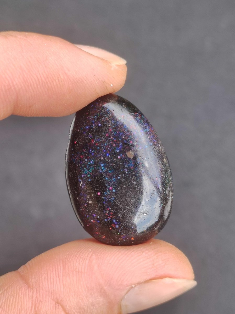 Black Opal - Edelstein Kette bunt funkelnd Rarität Natur Heilstein Energie Chakra Kristall Anhänger Mann Frau Kind Vater Geschenk Er Sie - Art of Nature Berlin