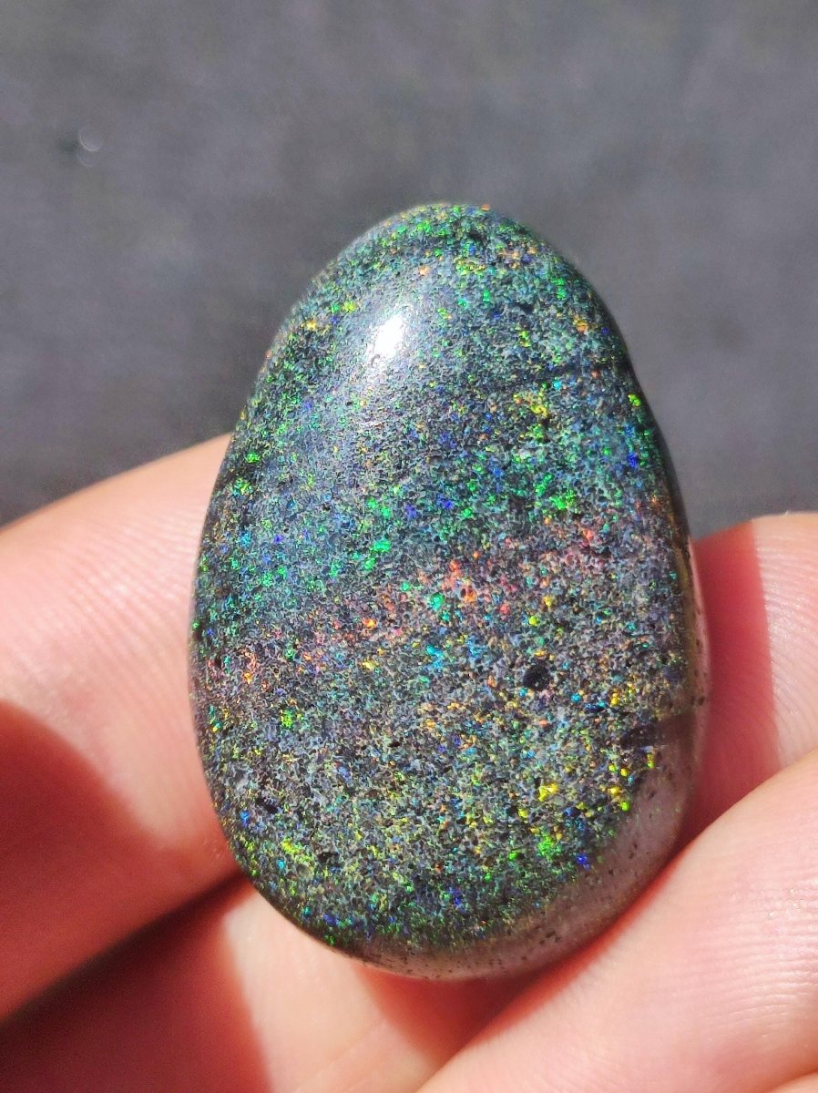 Black Opal - Edelstein Kette bunt funkelnd Rarität Natur Heilstein Energie Chakra Kristall Anhänger Mann Frau Kind Vater Geschenk Er Sie - Art of Nature Berlin