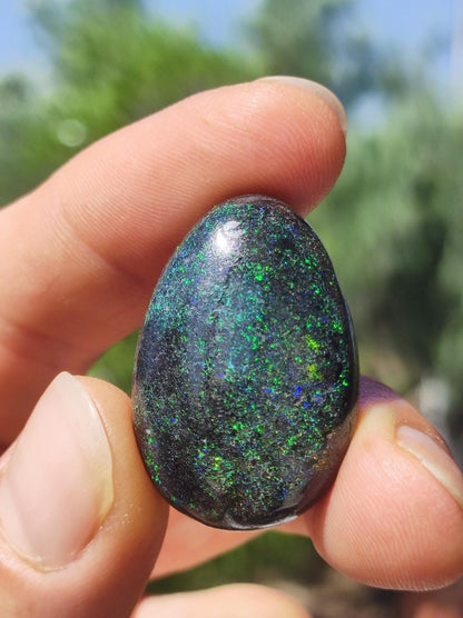 Black Opal - Edelstein Kette bunt funkelnd Rarität Natur Heilstein Energie Chakra Kristall Anhänger Mann Frau Kind Vater Geschenk Er Sie - Art of Nature Berlin
